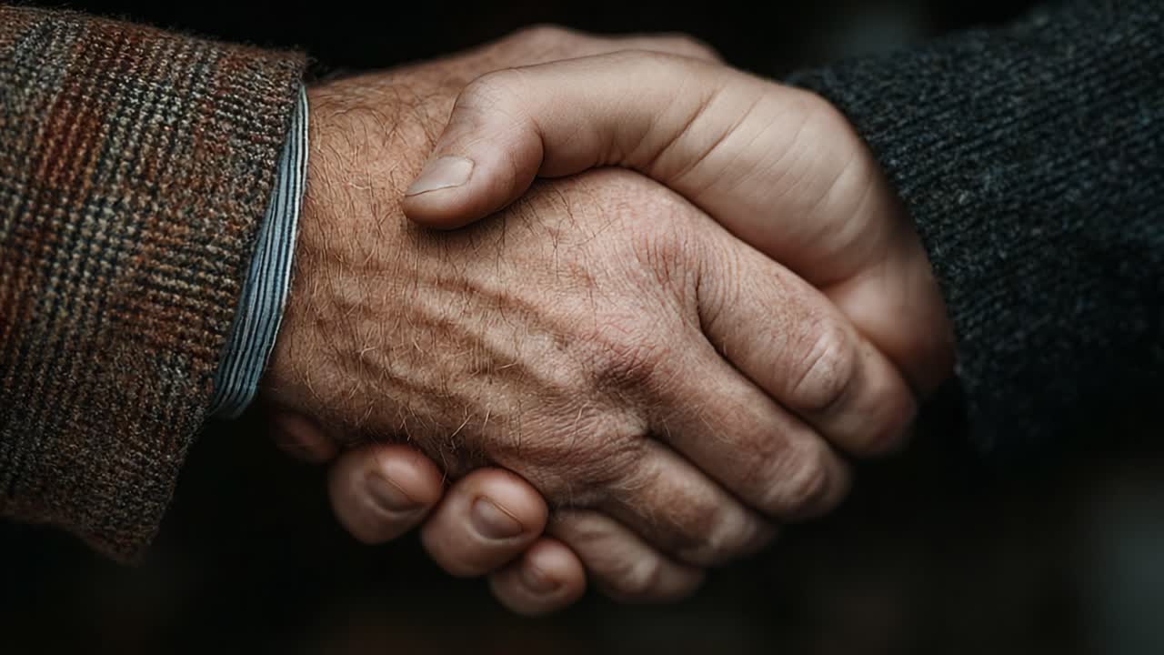 The Power of Connection: Two Hands Shaking to Symbolize Agreement, Unity, and Cooperation Between Individuals in a Moment of Trust and Understanding