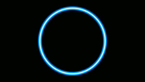 animación de borde de círculo de luz de neón sobre fondo negro