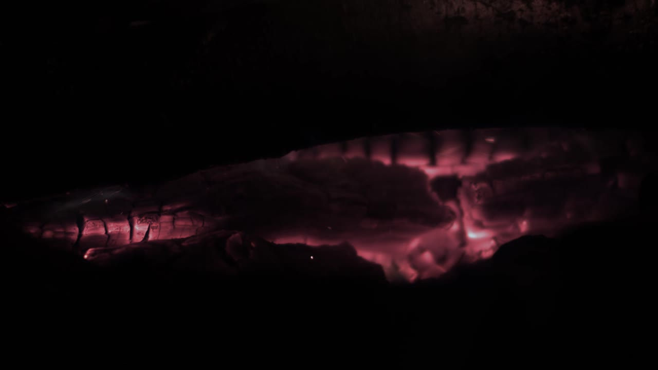 Burning Fire in Fireplace