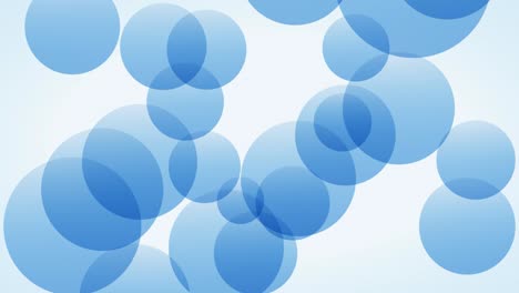 animated floating blue balls on white background, water and washing concept