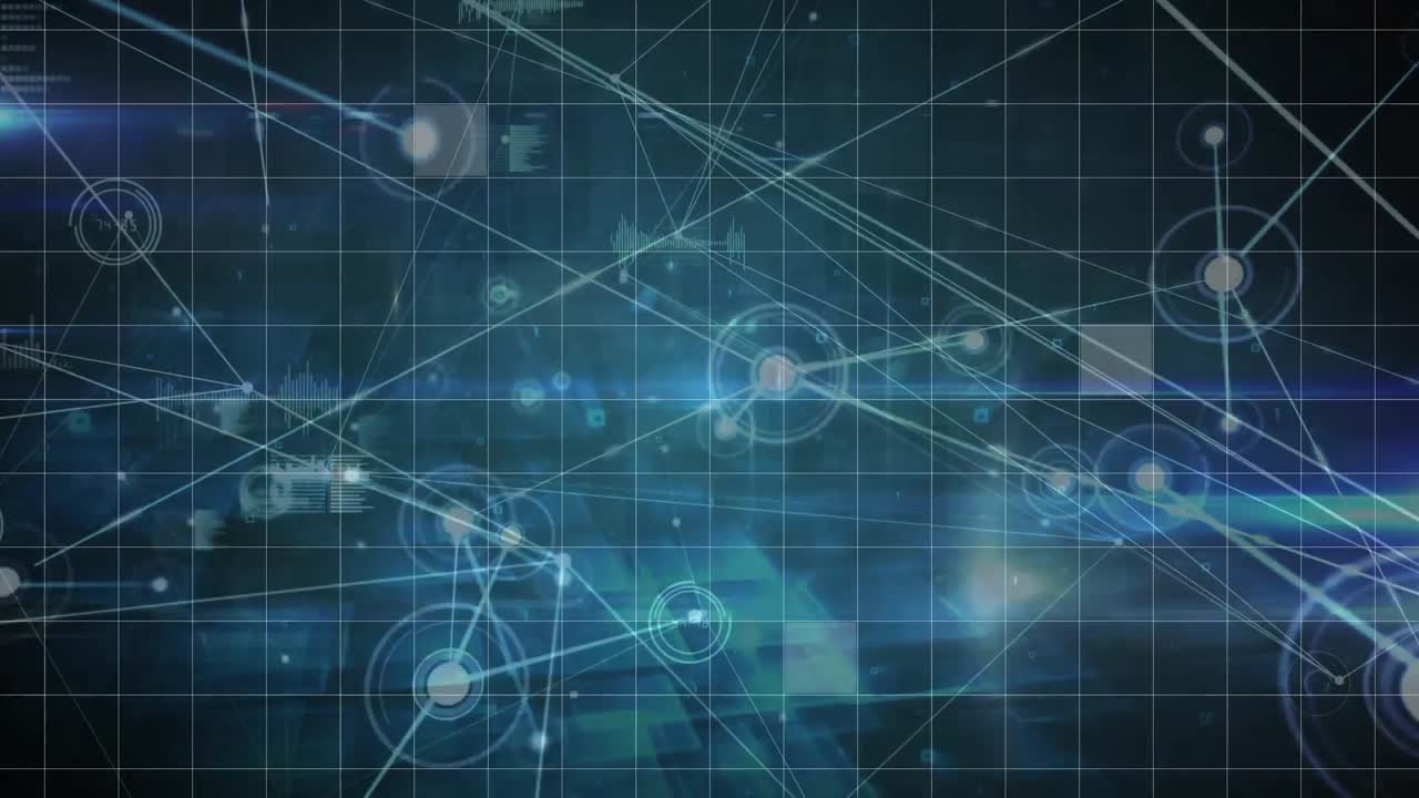 animación del procesamiento de datos sobre un fondo negro