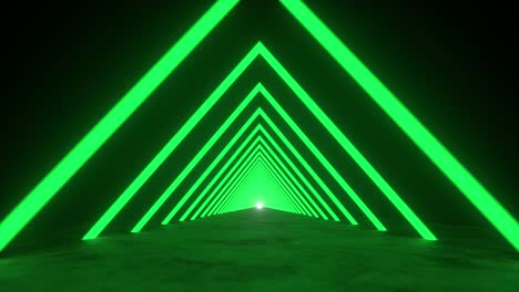 moving forward through an endless futuristic triangular tunnel. 4k video animation loop.