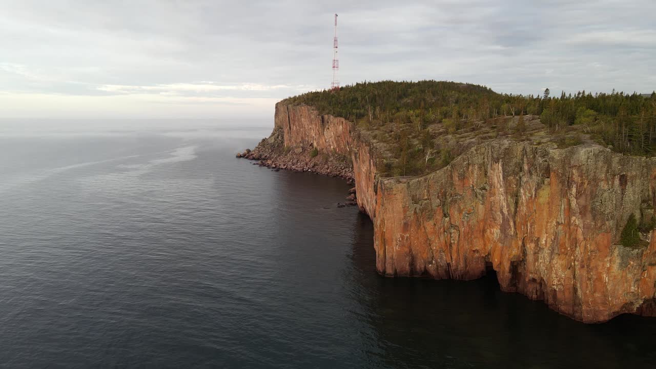 Aerial footage of Palisade head located at Lake Superior, MinnesotaNature