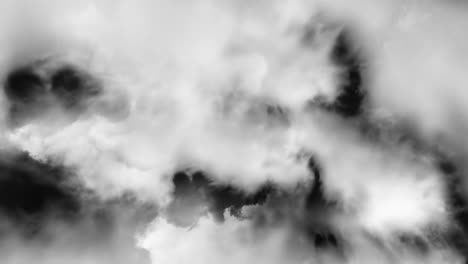 white cumulonimbus clouds with lightning strike