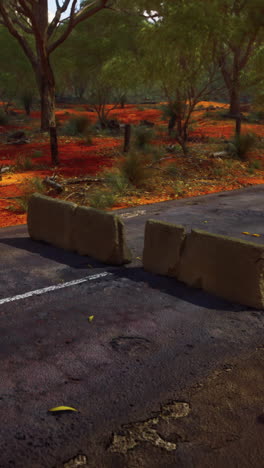 road block in the australian outback