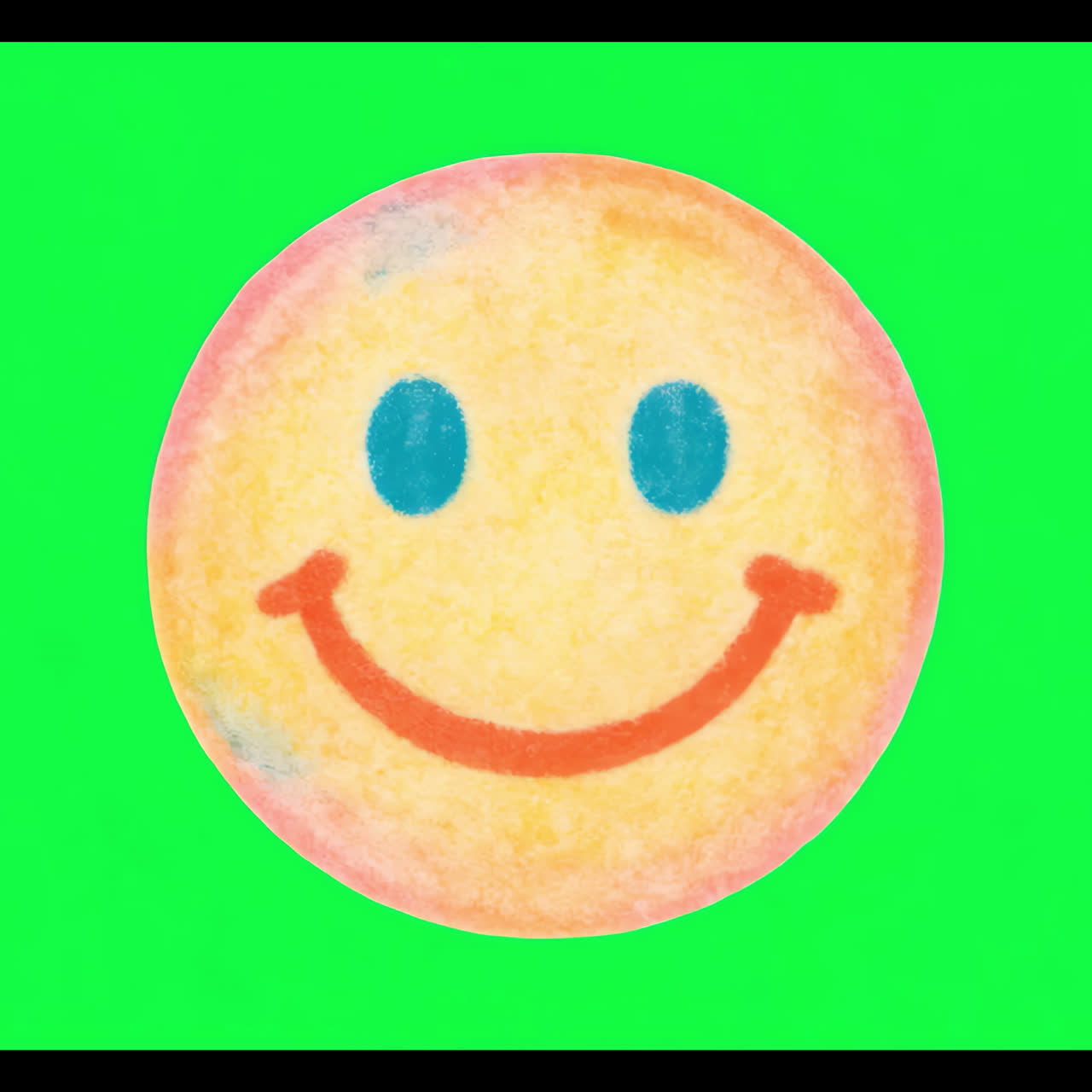 Colorful smiling face illustration animation isolated asset, transparent 4K video, alpha channel