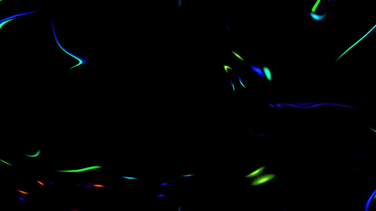hermoso video abstracto que brilla, luz brillante que arregla movimientos sutiles de colores con puntos, fondo negro