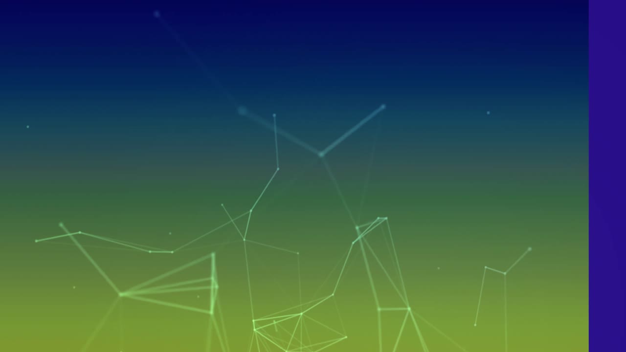 animaciones de la red de conexiones en fondo azul y amarillo