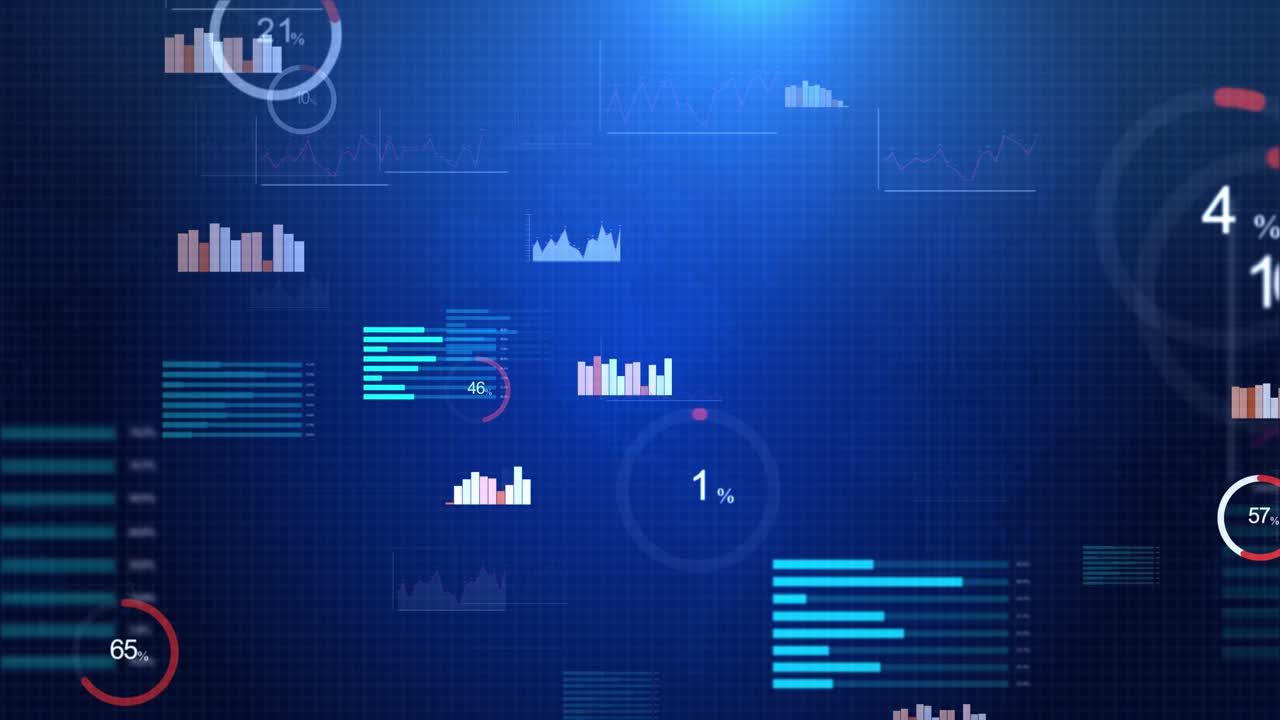 4k business infographics charts and graphs diagram loop animation financial business success