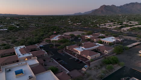 evening drone shot of tuscon arizona, rotating