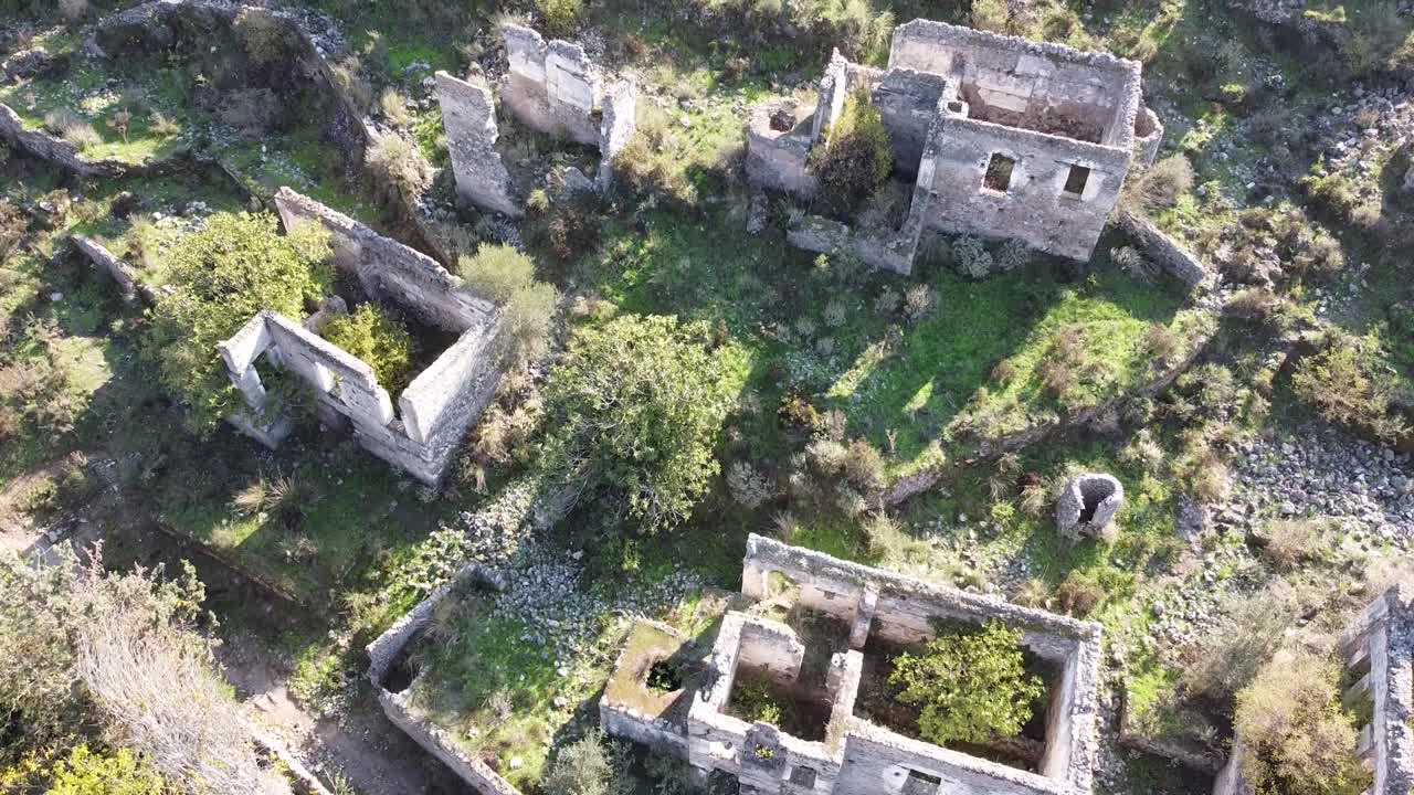 histórico pueblo licio de kayakoy, fethiye, mugla, turquía
