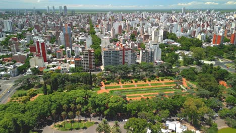 rosario argentina province of santa fe aerial images with drone of the city green trees park independence summer