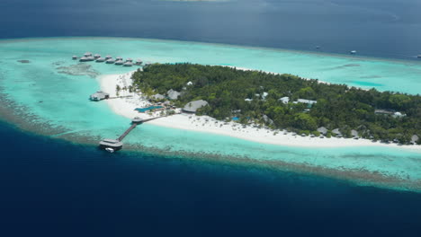 Aerial-view-of-5-star-luxury-private-resort-Kihaa-Maldives-on-Kihaadhuffaru-Island-in-The-Maldives