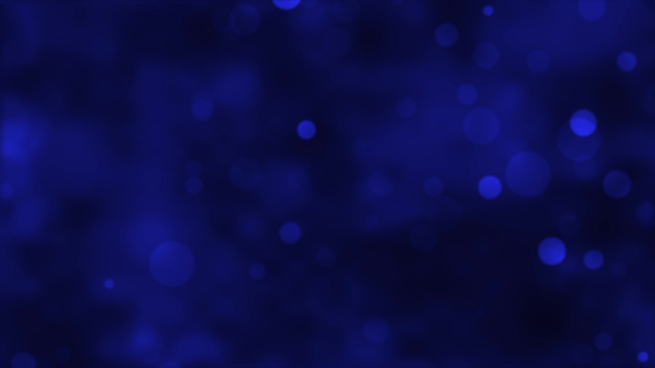 Luci bokeh blu scuro astratte in loop continuo. Sfondo festivo e di celebrazione. 4K