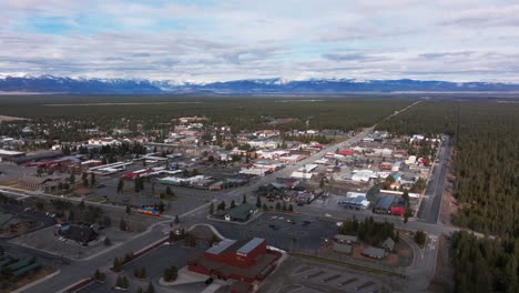 pullback drone shot revealing west yellowstone