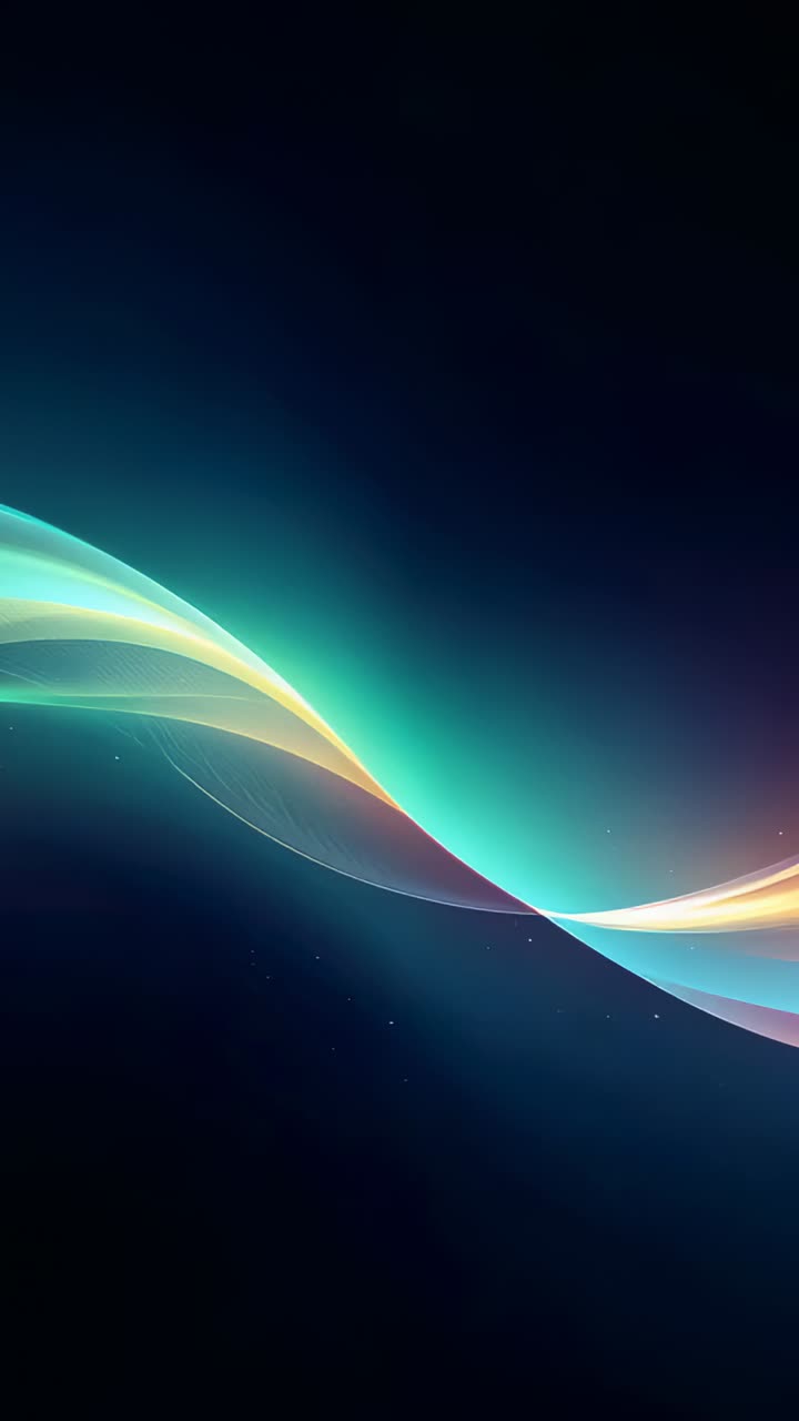 Vertical video: Playing ribbon animation sweeping across phone screen, revealing colorful layers