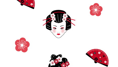 japanese geisha pattern