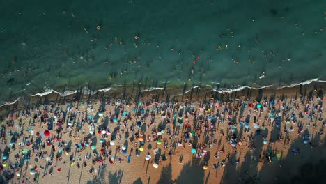 beach crowd aerial view