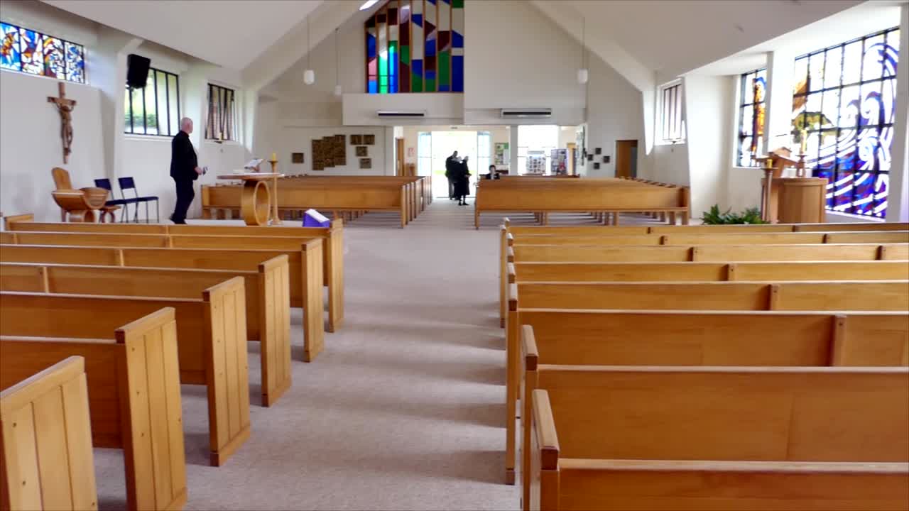 Auckland, New Zealand, Jan 1st 2019, shot of religious christian or catholic chapel and altar for worshippers