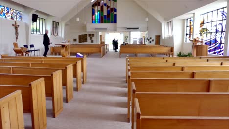 auckland, new zealand, jan 1st 2019, shot of religious christian or catholic chapel and altar for worshippers