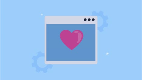 heart love in webpage template