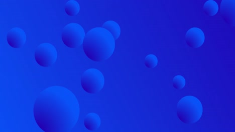 Animation-Von-3D-Bällen,-Die-Sich-Vor-Blauem-Hintergrund-Bewegen