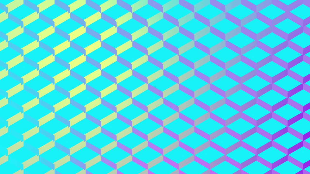 círculos concéntricos coloridos que se mueven detrás de la cuadrícula de patrón de diamante reflectante