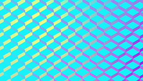 círculos concéntricos coloridos que se mueven detrás de la cuadrícula de patrón de diamante reflectante
