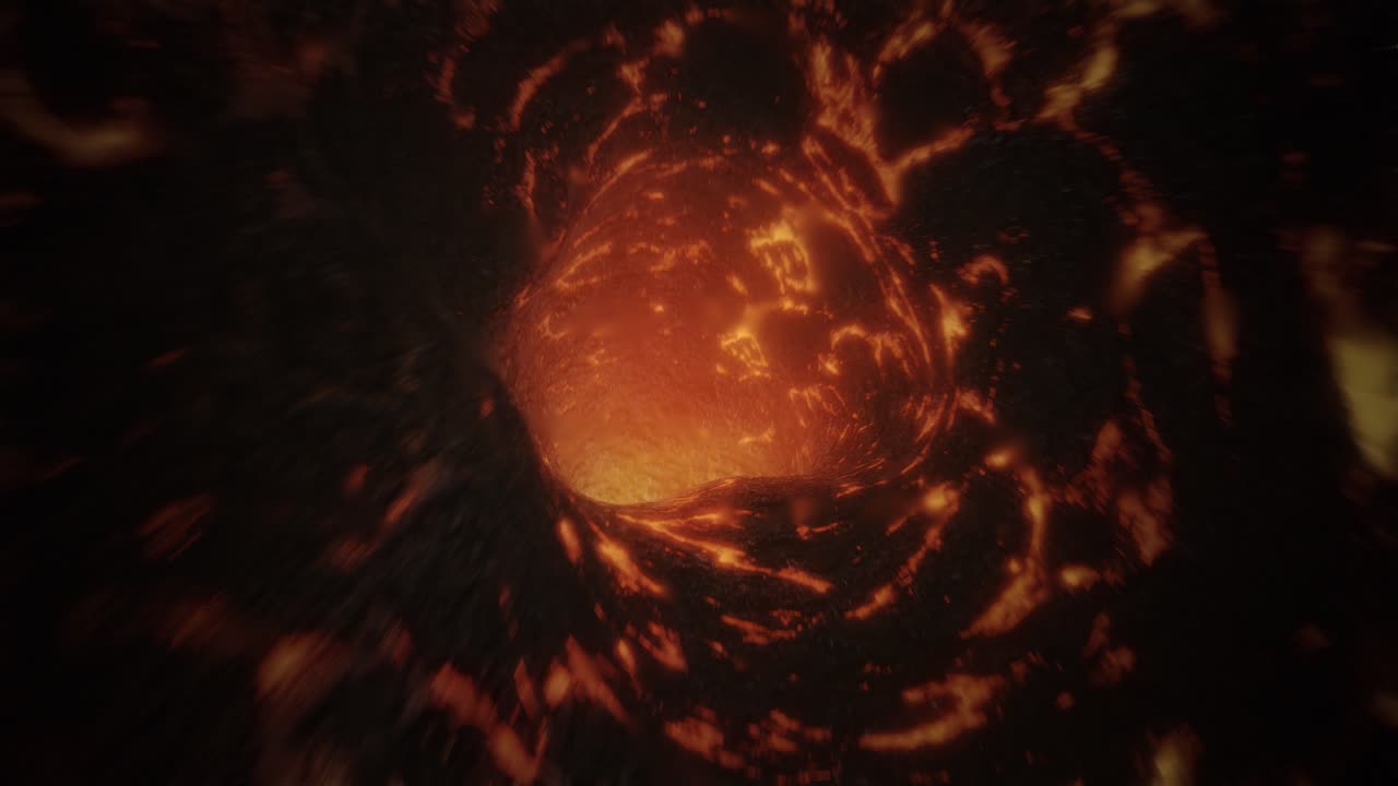 das heiße lava-loch im inneren