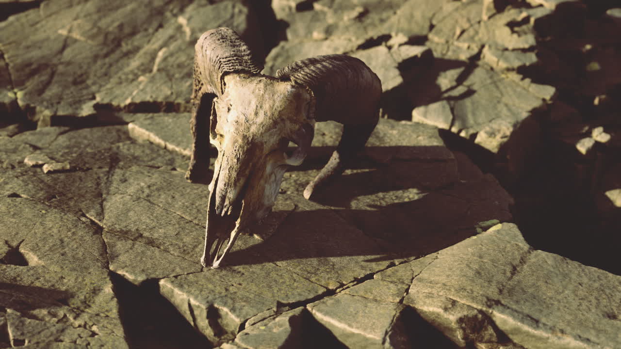 Ram Skull on Rock