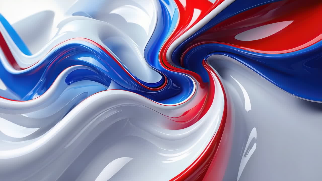 Abstract Swirling Red White and Blue Forms