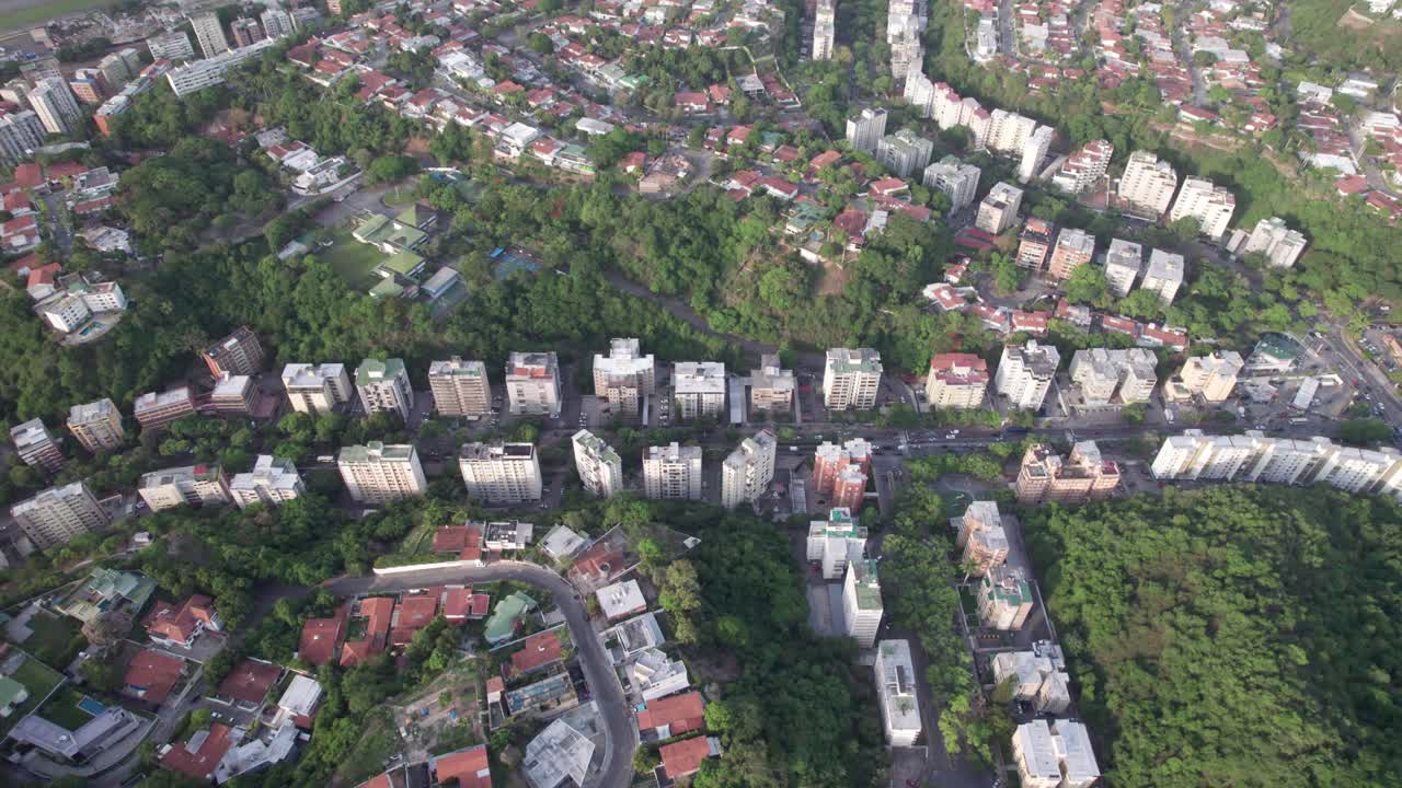 Aerial Views of a Cityscape with Mountains