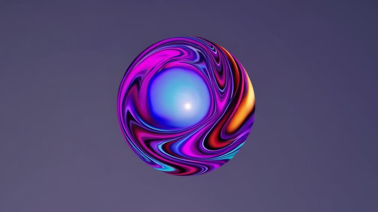 Abstract Colorful Swirling Sphere