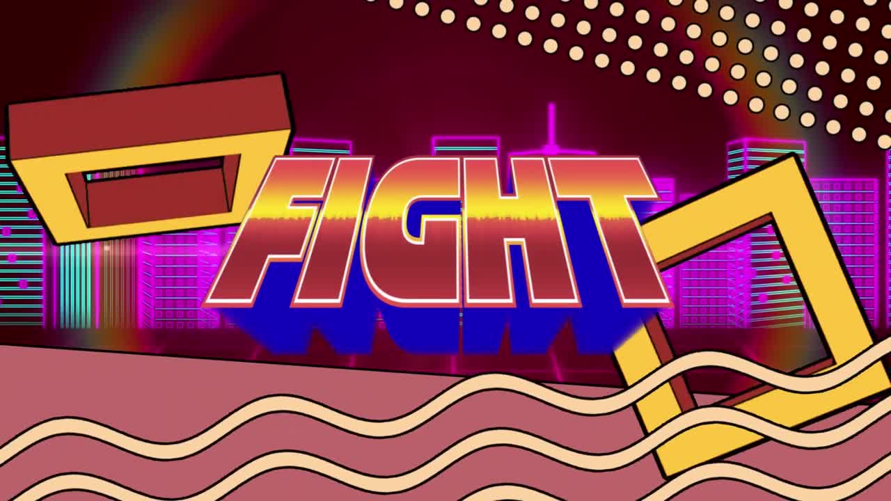 ⁇ 터 도시와  ⁇ 은 공간의 삼각형에 대한 싸움의 애니메이션