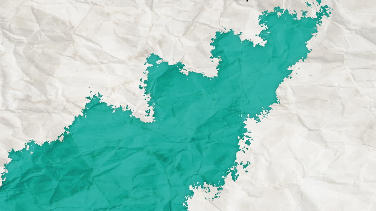 Carta Stropicciata che si Lacera per Rivelare il Colore Verde Acqua