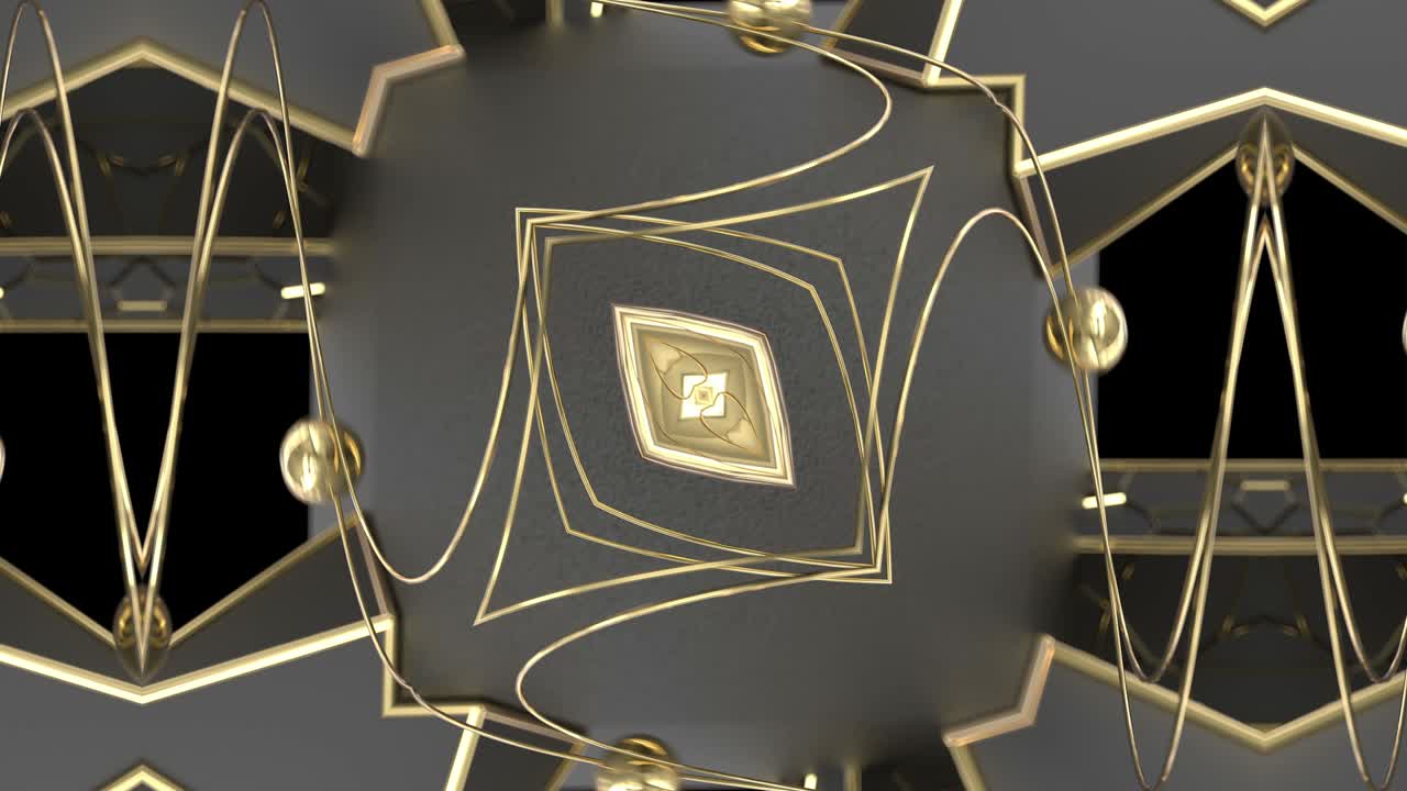 3d 루프 퓨처리스틱 기하학적 배경, 몽환적인 럭셔리 칼레도스코프 패턴