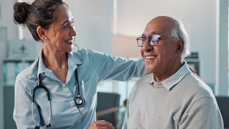 smiling doctor and patient