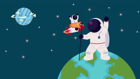 astronautas en el espacio