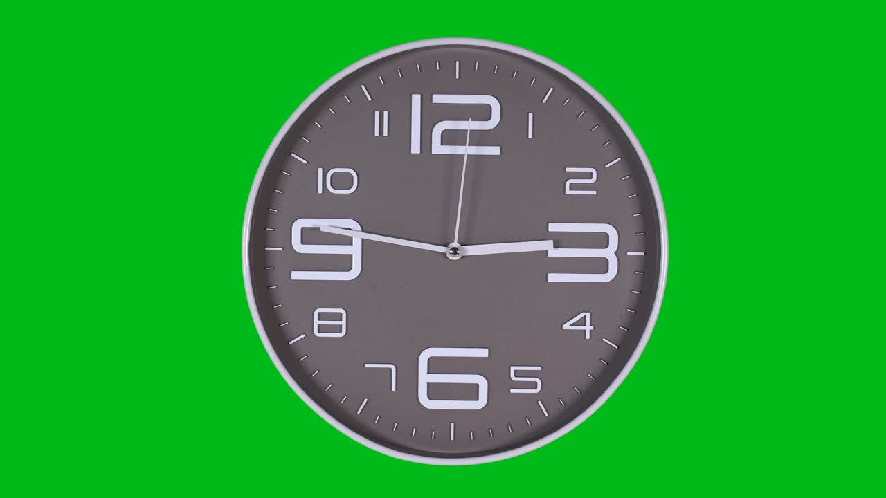 Wall clock on a green background. Time laps