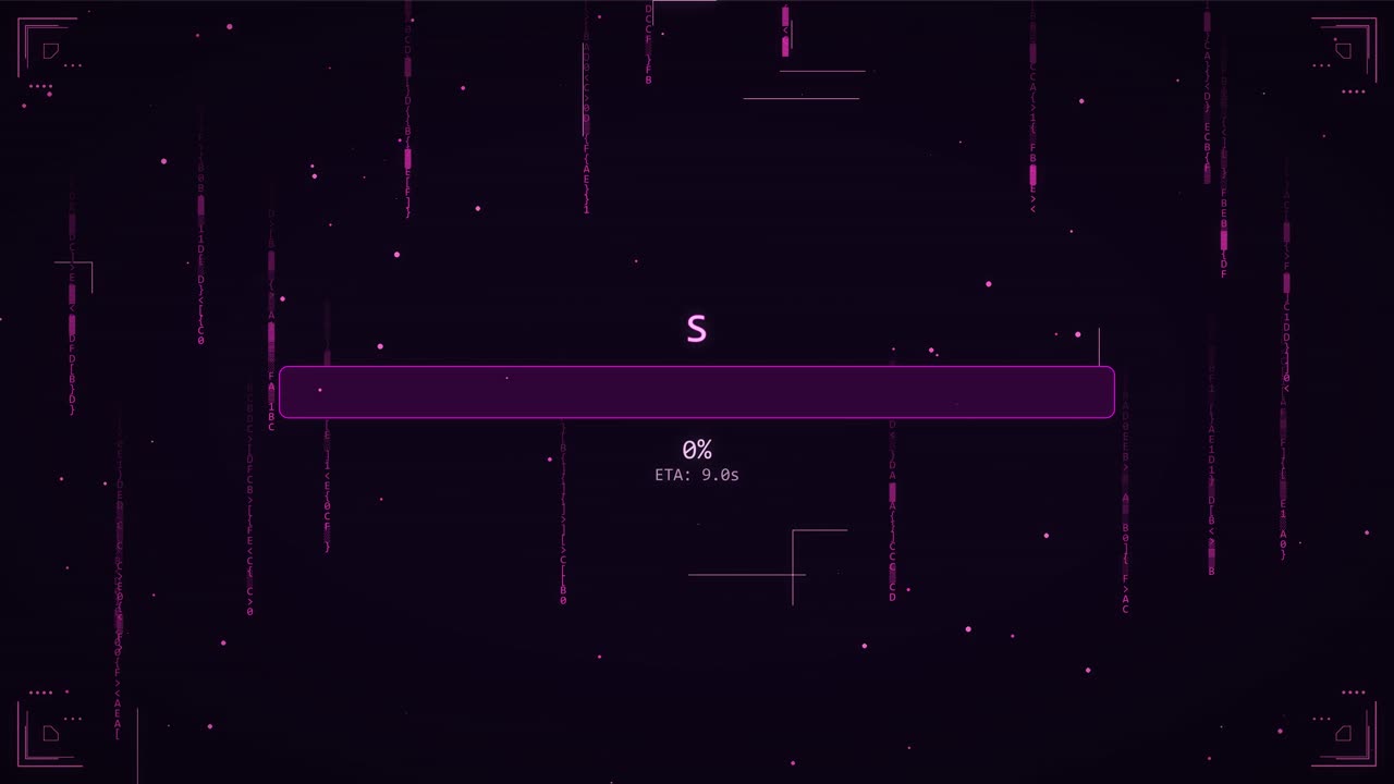 A graphic displaying a scanning progress bar indicating fifty five percent completion. The design features purple and yellow colors, adding a modern touch to the concept of data processing