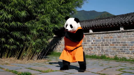 panda performing kung fu