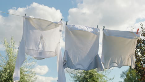 clothes drying on a clothesline