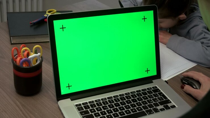 Green screen på bærbar pc til internet og hjemmeside