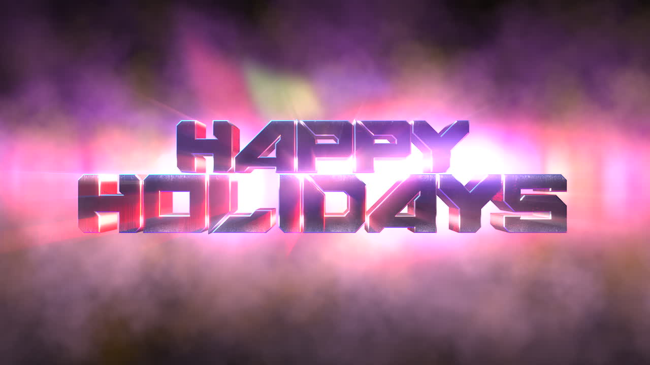 행복한 휴일: 무대에서 네온 발광과 연기 안개