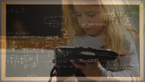 Animation-of-mathematical-drawings-and-equations-over-toddler-wearing-vr-headset