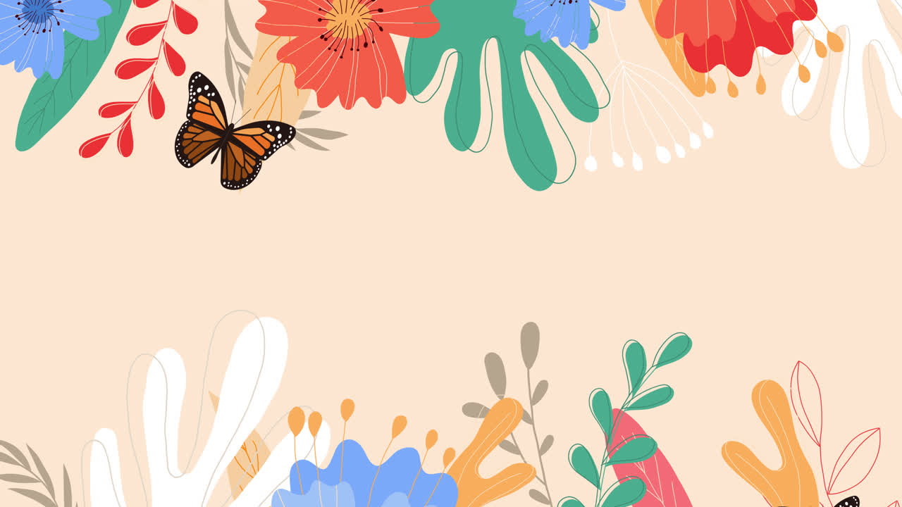 Floral Background with Butterflies