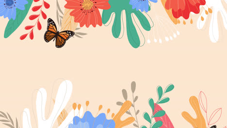 fondo floral con mariposas