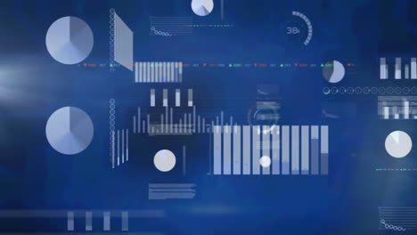 animation of statistics recording and data processing over digital screen