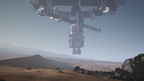 la nave espacial alienígena gira.