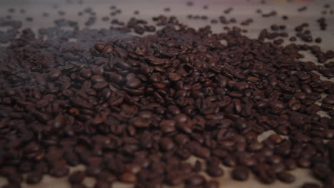 granos de café en la fábrica